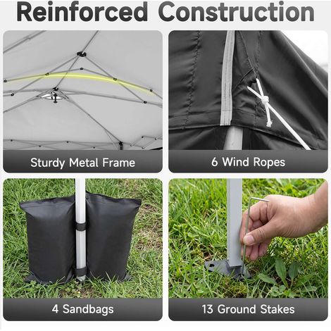 10 x 20 FT Pop Up Canopy Tent with 6 Sidewalls, Adjustable Height (1/5)