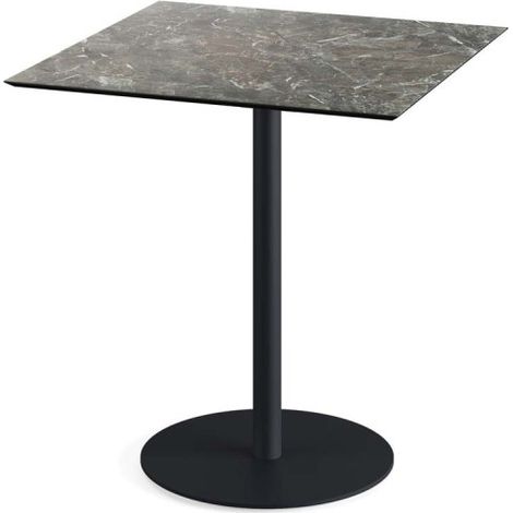 Urban table de bistrot avec piètement noir + plateau HPL Galaxy Marble 70x70 cm - Feros (1/4)