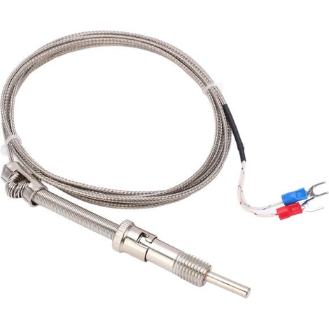 Thermoelementsonde mit Druckfeder vom Typ K, 2 Meter langes, geschirmtes Kabel für den Einsatz in der Fabrik
