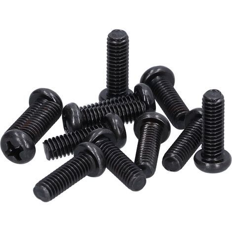 50 vis à métaux à tête cylindrique en acier DIN 7985, entièrement filetées, zinguées noires, M4x12 (1/5)