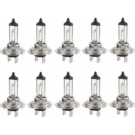 BelleRise - Lot de 10 Ampoules Halogènes LED 12V H7 55W - Longue Durée, Blanc, Feux de Croisement pour Voiture (1/5)
