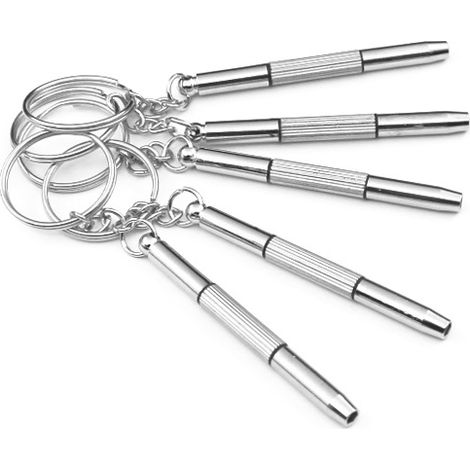 Un juego de 4 mini destornilladores para gafas, un kit de herramientas 3 en 1 para la reparación de gafas. (1/5)