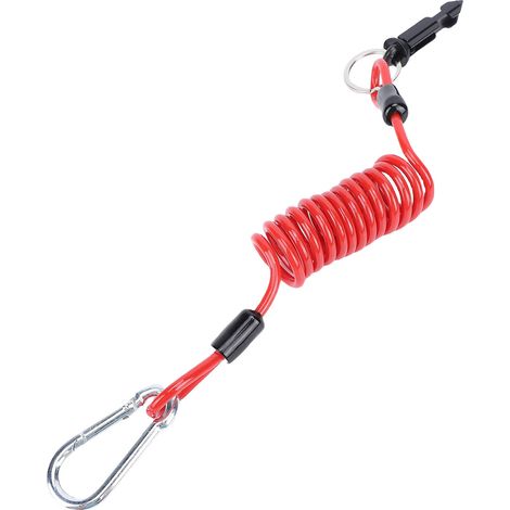 Câble de frein de remorque détachable de 4 pieds, fil de remorquage enroulé à ressort en acier inoxydable robuste avec broche pour bateau de camping-car. (1/5)