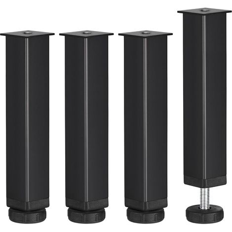 Lot de 4 Pieds Sommier à Lattes Métal 20 cm, Hauteur Réglable, Pieds de Lit Robustesse et Facilité d'Installation (1/5)