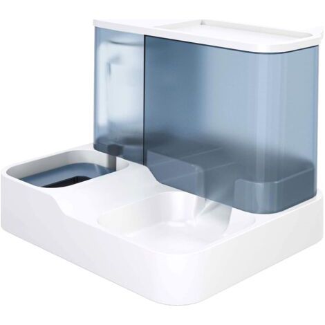 Distributeur automatique de nourriture pour chats, distributeur d'eau et mangeoire pour chats et chiens (bleu) (1/4)