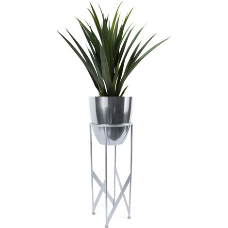90cm Silver Planter with Artificial Yukka Plant (1/5)
