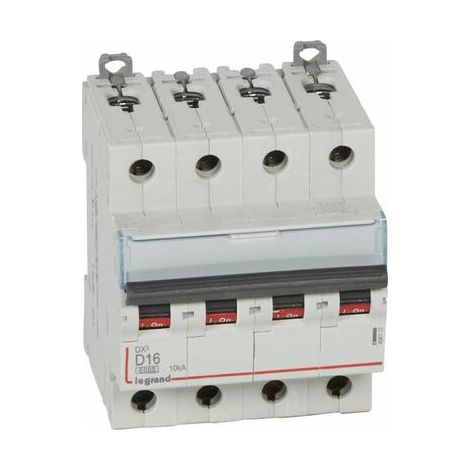 Disjoncteur DX³6000 10kA arrivée haute et départ bas à vis 4P 400 - 16A - courbe D - 408117