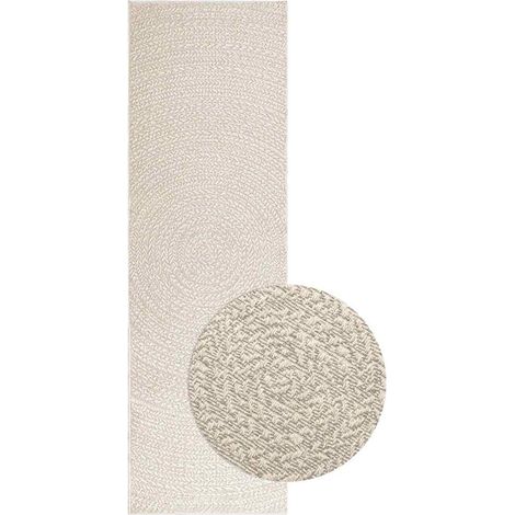 Teppich ZIZUR Creme 80x250 cm Jute-Optik Indoor und Outdoor