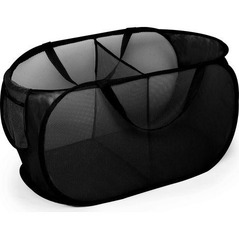 Paniers à linge pliables durables, 2 compartiments avec poche pratique, panier à linge pliable avec poignées de transport renforcées (1/5)