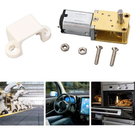 Einachsiger Schneckengetriebemotor 1218-N20, 12 V, für intelligente Fahrzeuge, Miniatur-Gleichstrommotor mit niedriger Drehzahl und Montagehalterung, 136 U/min (1/5)