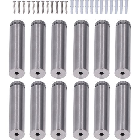 Lot de 12 vis d'entretoise en acier inoxydable 19 x 80 mm pour la fixation de cadres photo en acrylique. (1/5)