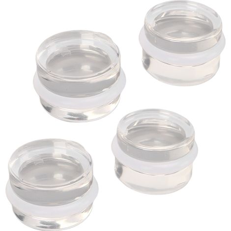Set mit 4 runden, transparenten Acryl-Türstoppern, kein Bohren erforderlich, für Wohnzimmer und Badezimmer (1/5)