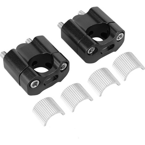 Adaptateur de guidon moto CNC 22mm/28mm en alliage d'aluminium noir (1/5)