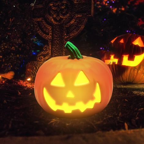 Halloween-Dekorationskürbis – Hohllaternen – Leuchtender Kerzenhalter für die Außendekoration (1/5)