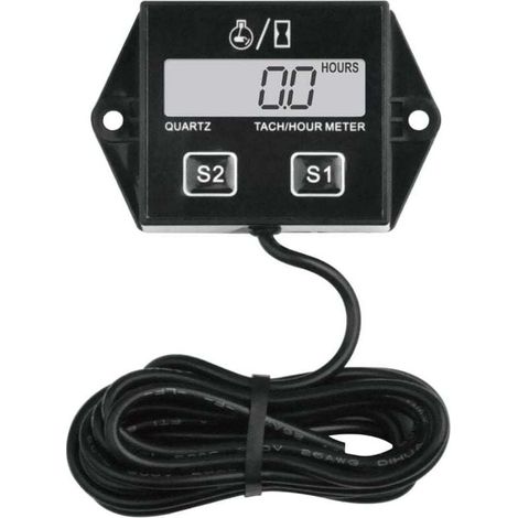 Digital Compteur Heure Tachymètre,Batterie Remplaçable RPM Mètre Pour Scooter Pelouse Tracteur Dirt Bike Générateur Tronçonneuse Hors-bord Moteur Motoneige Nettoyeur Haute Pression-ZSB-02 (1/4)
