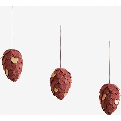 Pack de 3 décorations de Noël en papier Elysia SKLUM Rouge Grenat (1/5)