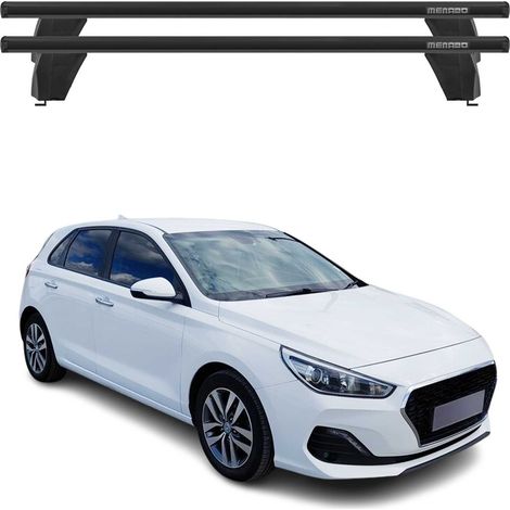 OMAC Dachträger Querträger Alu für Hyundai i30 III 2017-2026 3Tür – Abschließbar – T-Nut – City-Crash-getestet – Max. 75 kg Schwarz (1/5)