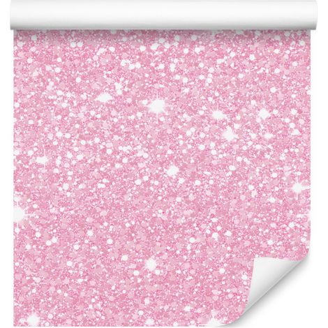 Papier peint à paillettes rose poudré, fond rose poudré 50x1000 cm (1/5)