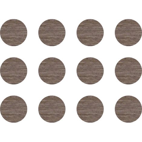 12x Cache vis adhésif autocollant diamètre 40mm protection bouchon trou obturateur meuble table chaise maison, Chêne evoke