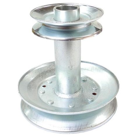 Poulie double sortie moteur tondeuse autoportée – Gorge V – Diamètre 140 mm et 89 mm – Hauteur 136 mm – Pièce adaptable AYP