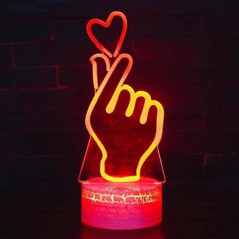 Lampe de table veilleuse cœur 3D avec illusion d'optique, 7 couleurs LED changeantes, cadeau idéal pour Noël, la maison ou un anniversaire. (1/4)