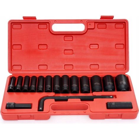 Coffret de 16 douilles à choc 6 pans 1/2" (10-32 mm), en boîte kraft (1/5)