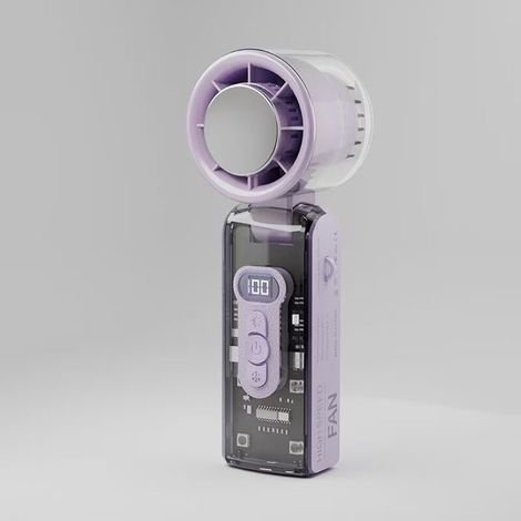 Ventilateur portable rechargeable avec LED, idéal pour voyages, plage ou bureau – 7,56 x 3,15 x 2,36 pouces, couleur violet (1/5)