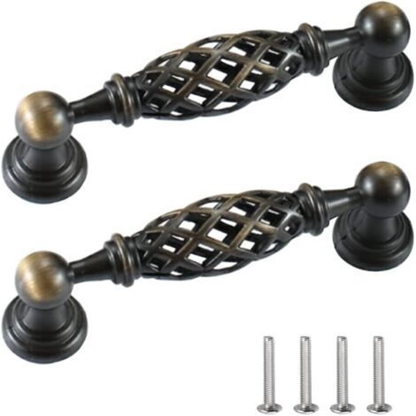 Vintage-Möbelgriff, 2 Stück, Küchenschrankgriff, antiker Möbelgriff, Türgriff, Schubladengriff für Schubladen, Türschränke, mit Schrauben, Lochabstand 96 mm (1/5)