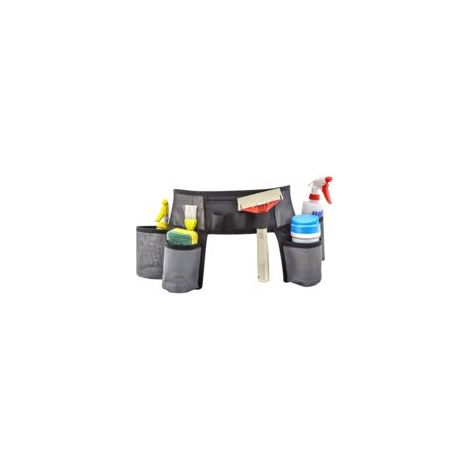 Ceinture à outils en cuir, ceinture à outils de nettoyage, ceinture en nylon réglable, tablier à outils, sac ceinture professionnel, sac à outils ménager pour artisans, charpentiers, électriciens (1/5)