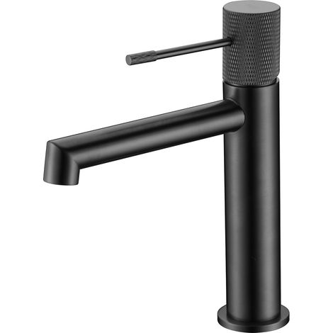 Robinet de lavabo avec monocommande  Modèle LINE  Bec universel  Couleur noir fini en black gun metal [IMEX®]