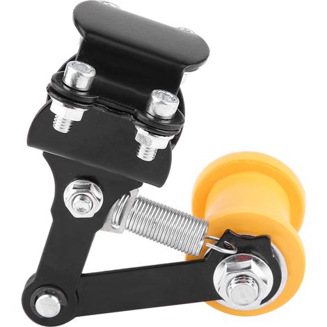 Tendeur de chaîne moto universel à galet, accessoire de modification, fixation par boulon, noir (1/5)