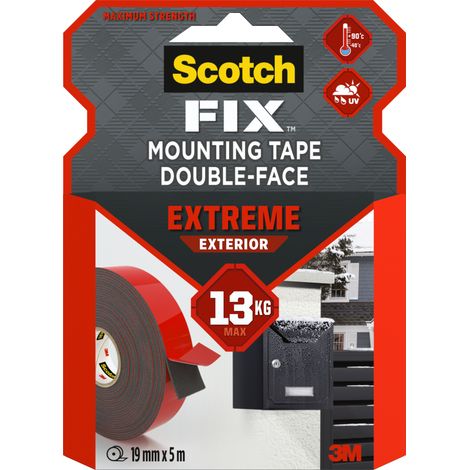 Ruban d'assemblage double face pour l’extérieur Scotch-FIX™ Extreme, 19 mm x 5 m, 1 rouleau/paquet