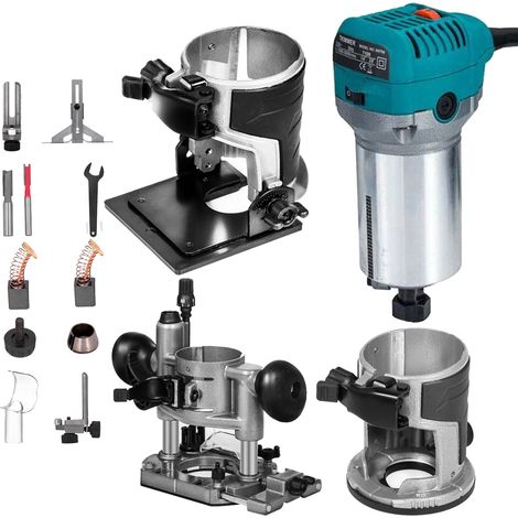 VEVOR Rifilatore Elettrico 710W Fresatrice Compatta Rifilatore per Legno 10000-30000RPM Rifilatrice per Legno Multifunzione con Base Affondamento e Base Inclinata (1/6)