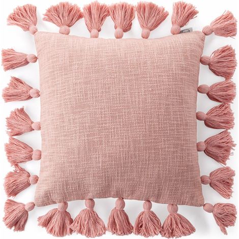 Asti Kissenbezug 45x45 Fransen rosa (1/4)