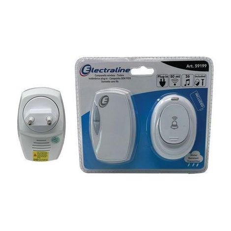 CAMPANELLO + PULSANTE ESTERNO ELECTRALINE  RICEVITORE VOLT 220 PULSANTE 1XA23 INCLUSA