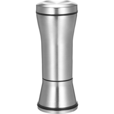 Molinillo de sal y pimienta recargable, con ajuste de molienda regulable, fabricado en acero inoxidable 304, con tapa y recipiente para especias.