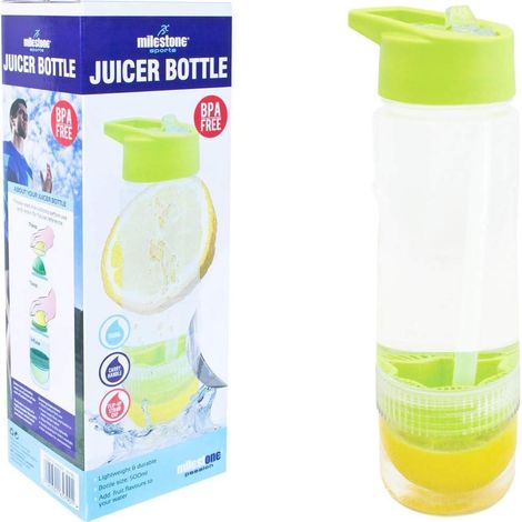 Milestone Sports Juice Twist Water Bottle 700ml Leakproof Lime Drinks Bottle (1/5)