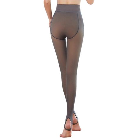 Leggings d'hiver pour femmes, pantalons épais, leggings thermiques doublés en polaire transparente (1/5)