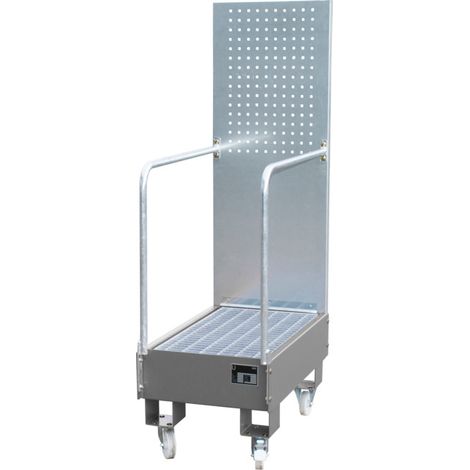 Bauer Südlohn Bac de récupération mobile avec paroi en tôle perforée LPW 60-3, peint, gris souris (1/3)