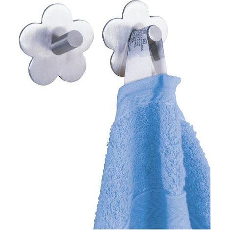 Wenko Wandhaken Fiore Edelstahl matt, chrom, 2er-Set Handtuchhaken