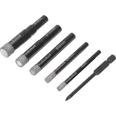 Set de scies cloches diamantées pour carrelage, verre et marbre, avec trépan à brasage. (1/5)