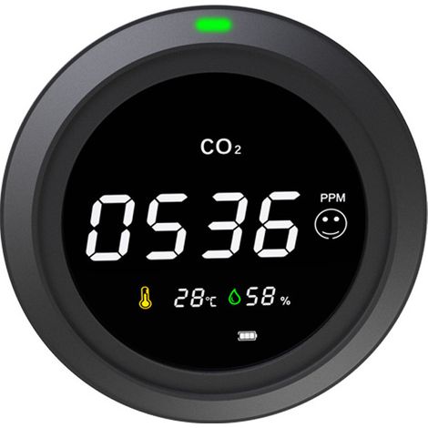 CO2-Detektor, 3-in-1-Raumluftqualitätsmonitor zur Erkennung von Kohlendioxidtemperatur und -feuchtigkeit, NDIR-CO2-Detektor