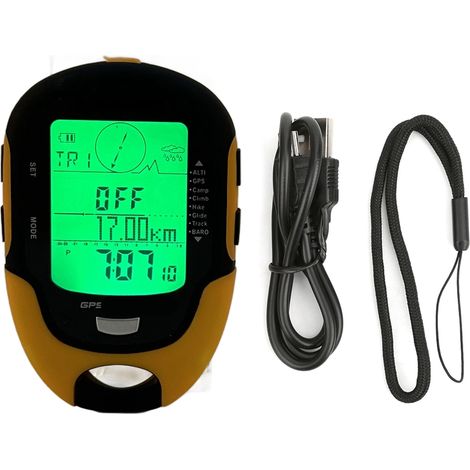 Altimètre électronique GPS étanche IPX4 ABS, boussole, température, humidité, altitude, navigation extérieure, compteur de navigation (1/5)