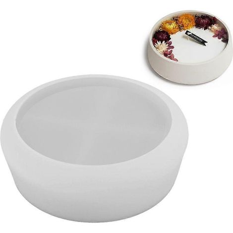 Moule en silicone pour bol de rangement DIY, moule rond pour bougie, pot à bougie en résine, plateau à bougie décoratif (1/4)