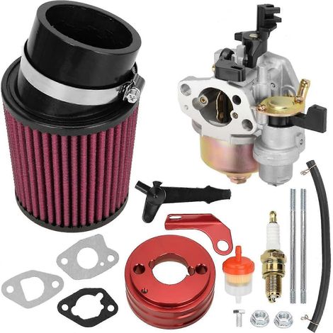 Kit de carburateur haute performance amélioré avec adaptateur de filtre à air, admission et bougie d'allumage pour Predator 212cc 6,5 CV, Honda GX160 GX200 196cc et Coleman CT200U Trail (1/5)