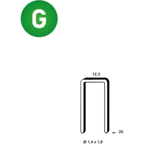 20 000 Agrafes S-25 Galvanisées - 12.3x25x1.4x1.6 mm - D-Work