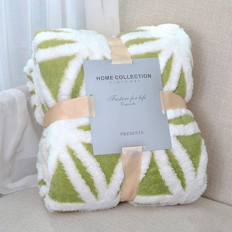 Lntyq Couverture polaire king size polyvalente, moelleuse, douce, extra large, pour lit, canapé (vert fruit, 130 x 160)