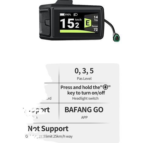Pantalla para bicicleta eléctrica, pantalla TFT de 4 pulgadas, diseño resistente al agua, DPC080 (protocolo CAN). (1/2)