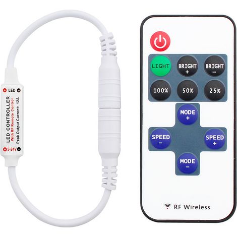 Contrôleur de bande LED mini-variateur monochrome sans fil RF DC5V-24V