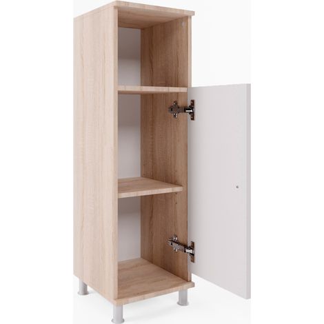 Armario mediano Fynn, Sonoma/Blanco, 30 x 95 cm, Vicco